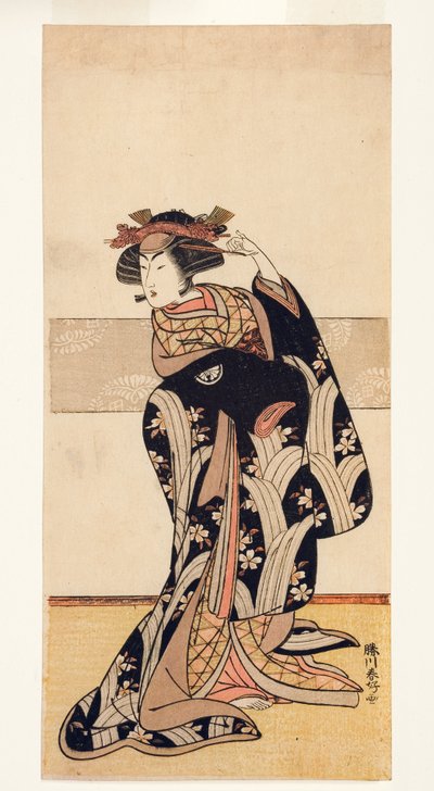 The actor Segawa Kikunojo III in a female role, 1774-76 by Katsukawa Shunko